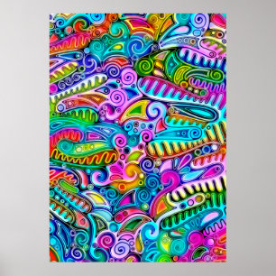 Very colorfully abstract forms art 9 poster
