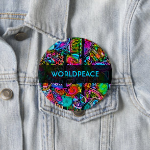 Very colourfully abstract forms art 10 4 inch round button