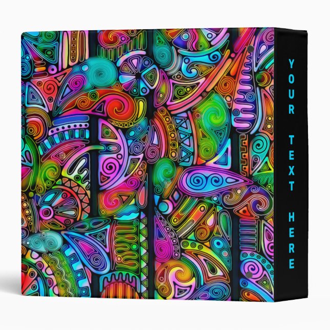 Very colourfully abstract forms art 10 binder (Back/Spine)