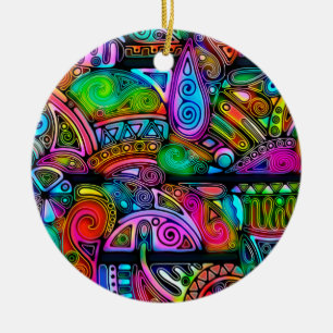 Very colourfully abstract forms art 10 ceramic ornament
