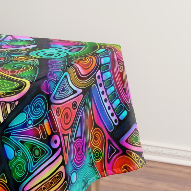 Very colourfully abstract forms art 10 tablecloth (In Situ)