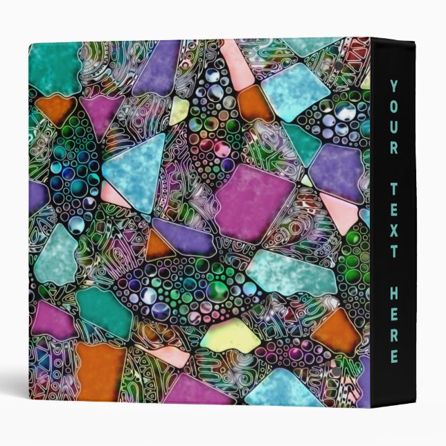 Very colourfully abstract forms art 11 binder (Back/Spine)