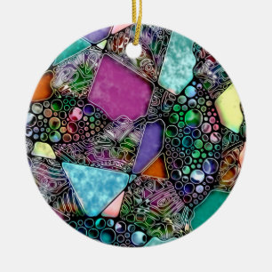 Very colourfully abstract forms art 11 ceramic ornament