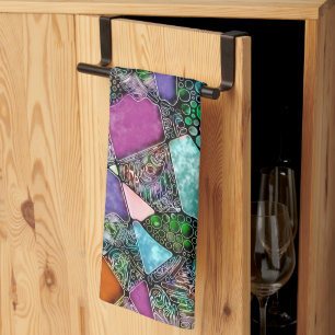 Very colourfully abstract forms art 11 kitchen towel