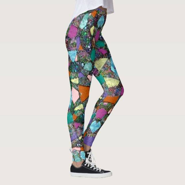 Very colourfully abstract forms art 11 leggings (Right)