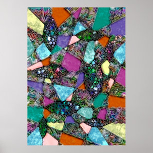Very colourfully abstract forms art 11 poster