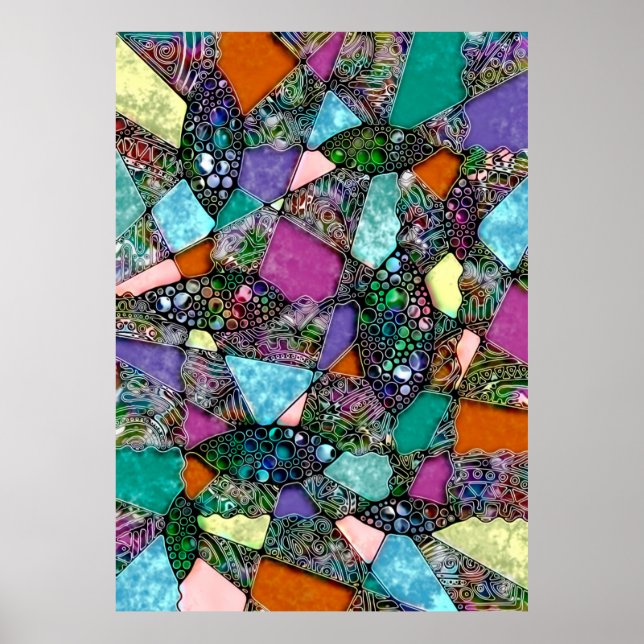 Very colourfully abstract forms art 11 poster (Front)