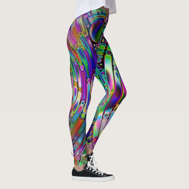 Very colourfully abstract forms art 1 leggings (Right)