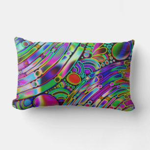 Very colourfully abstract forms art 1 lumbar pillow