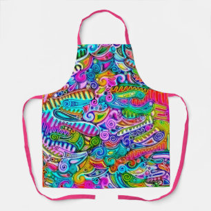 Very colourfully abstract forms art 9 apron