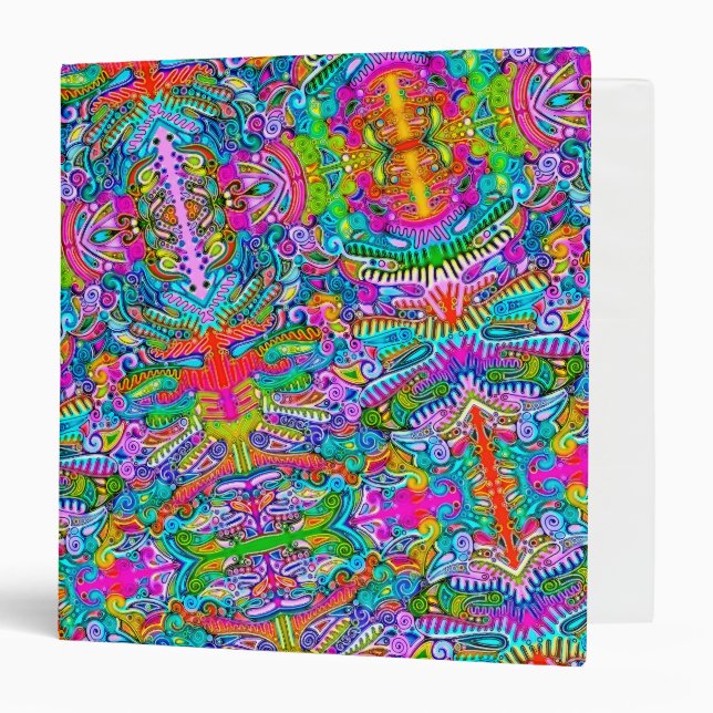 Very colourfully abstract forms art 9 binder (Front/Inside)