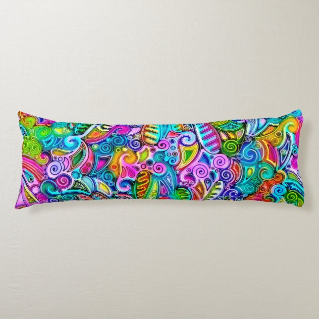 Very colourfully abstract forms art 9 body pillow (Front)