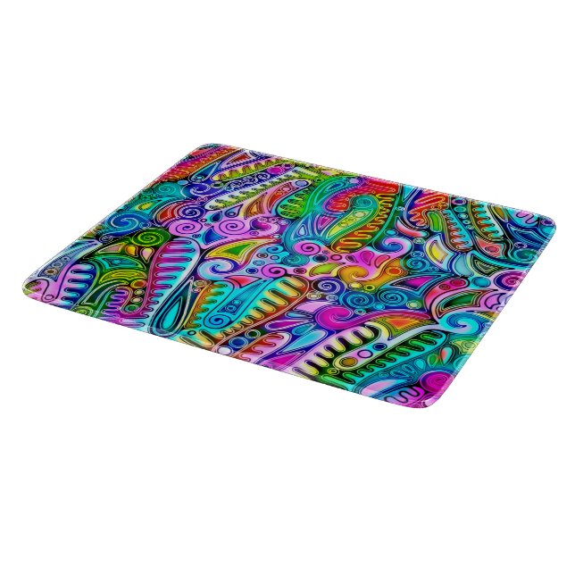 Very colourfully abstract forms art 9 cutting board (Corner)