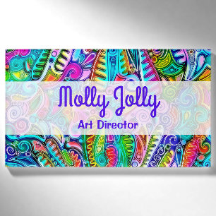 Very colourfully abstract forms art 9 name tag