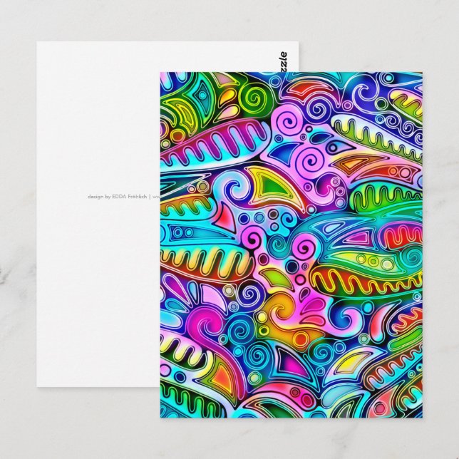 Very colourfully abstract forms art 9 postcard (Front/Back)