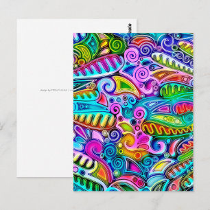 Very colourfully abstract forms art 9 postcard
