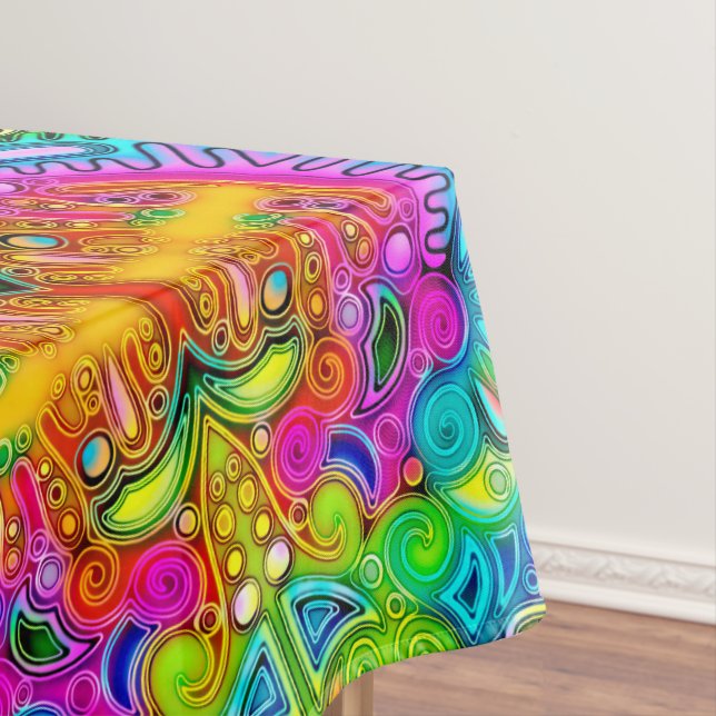 Very colourfully abstract forms art 9 tablecloth (In Situ)