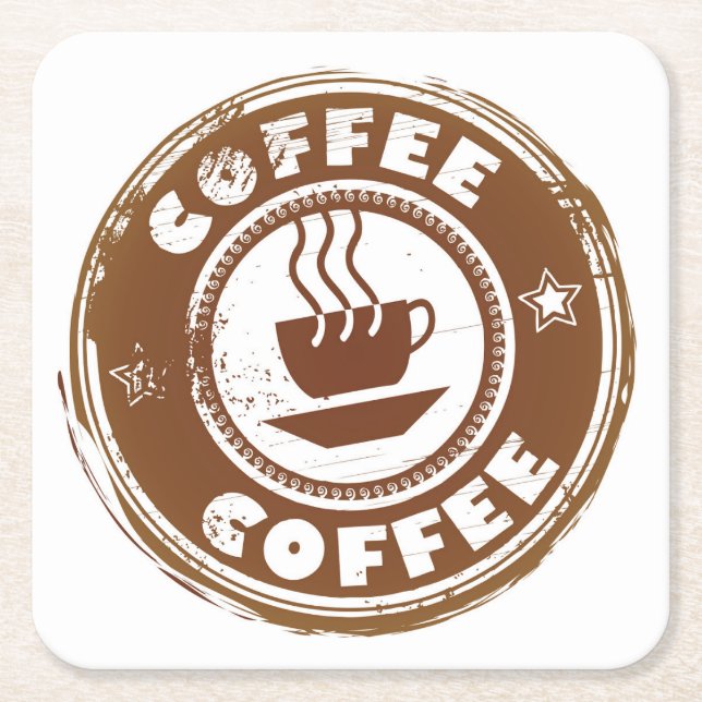 Very Cool Abstract Coffee Design Coaster Set (Front)