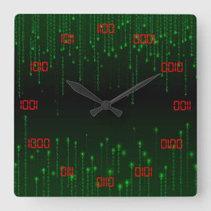 Very Cool and Creative Binary System Square Wall Clock