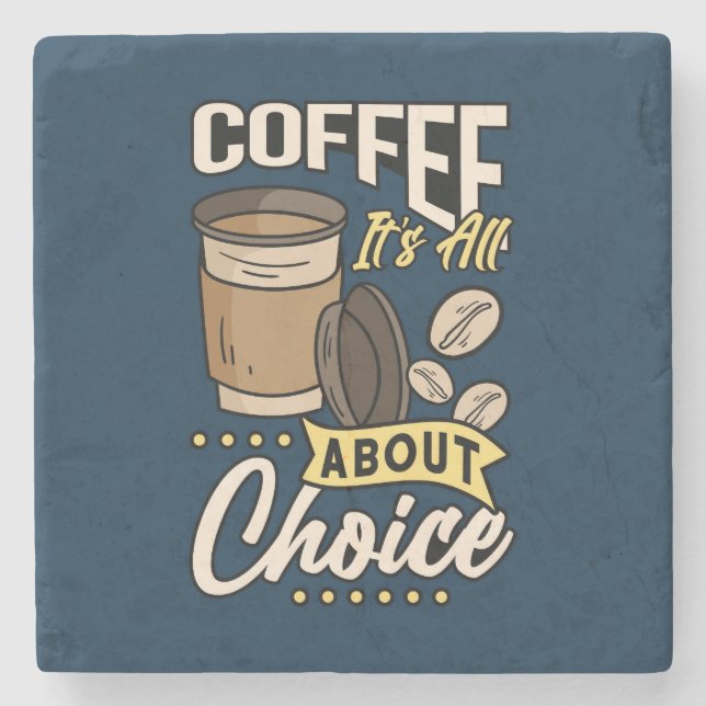 Very Cool and Cute Coffee or Java Stone Coaster (Front)