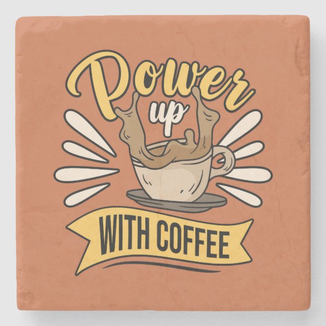 Very Cool and Cute Coffee or Java Stone Coaster (Front)
