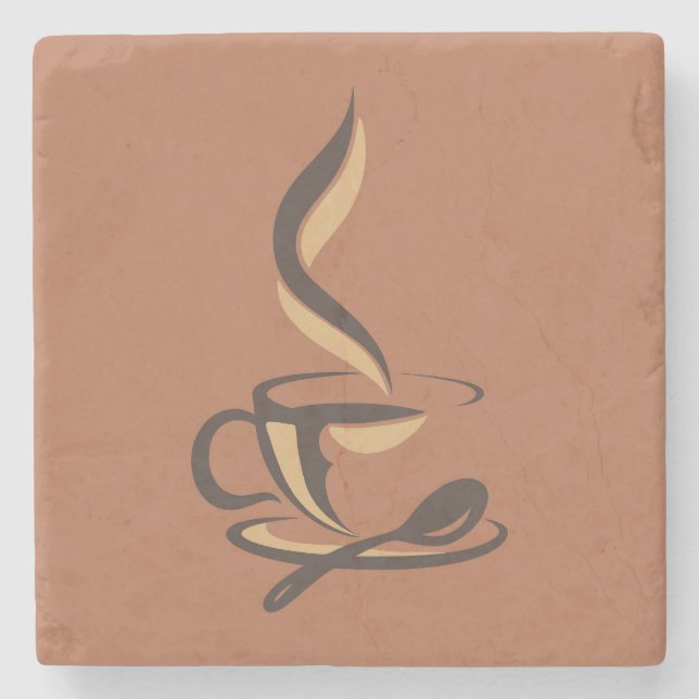 Very Cool and Cute Coffee or Java Stone Coaster (Front)
