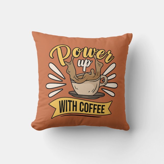Very Cool and Cute Coffee or Java Throw Pillow (Front)