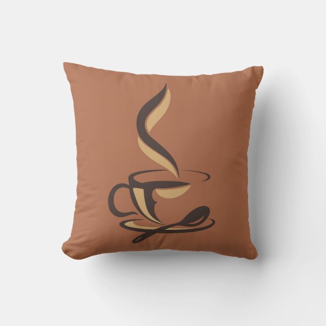 Very Cool and Cute Coffee or Java Throw Pillow (Front)