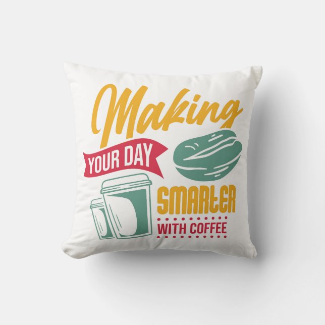 Very Cool and Cute Coffee or Java Throw Pillow (Front)