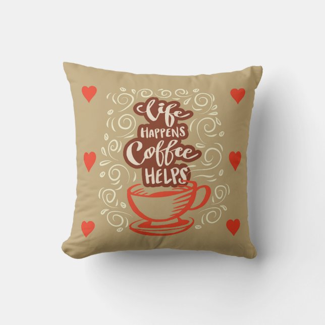 Very Cool and Cute Coffee or Java Throw Pillow (Front)