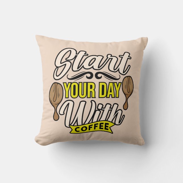 Very Cool and Cute Coffee or Java Throw Pillow (Front)