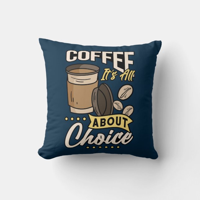 Very Cool and Cute Coffee or Java Throw Pillow (Front)