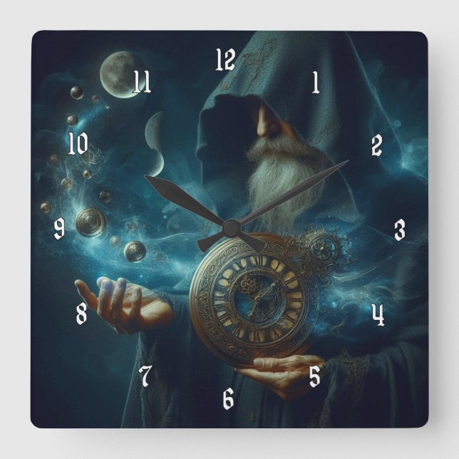 Very Cool and Mysterious Wizard of Time Square Wall Clock (Front)