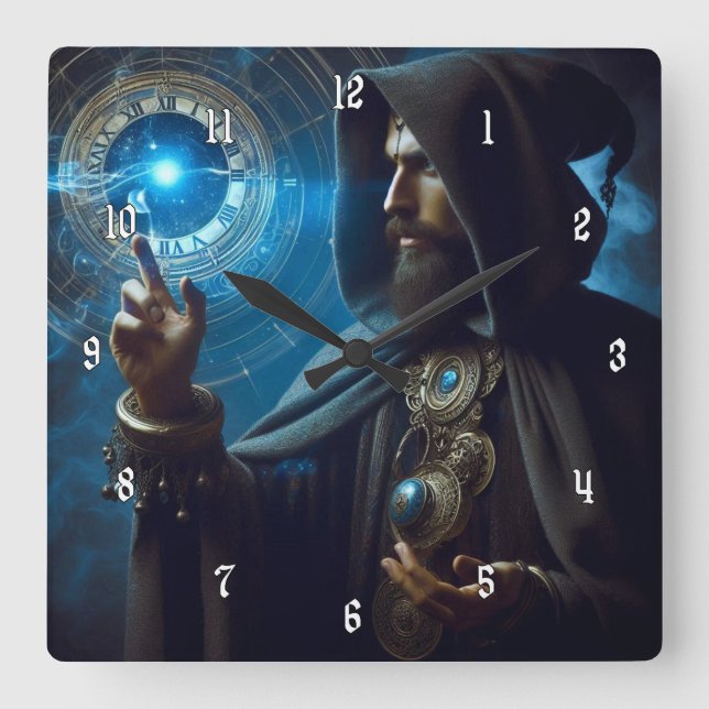 Very Cool and Mysterious Wizard of Time Square Wall Clock (Front)