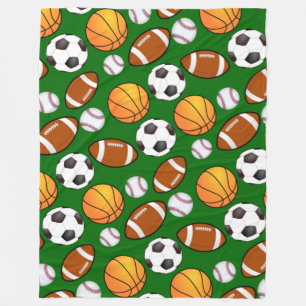 Very Cool and Special Sports Theme On turf Green Fleece Blanket