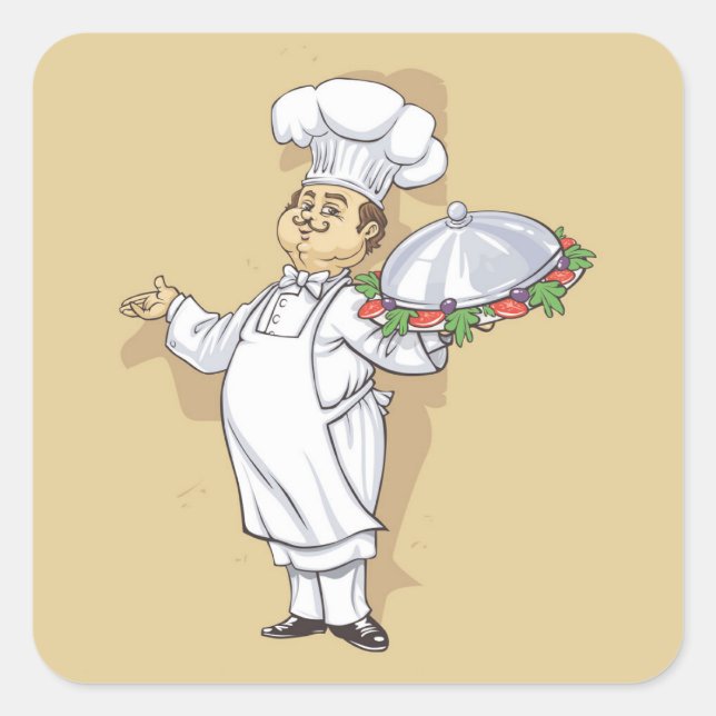 Very Cool Cartoon Chef Sticker Set (Front)