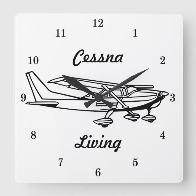 Very Cool Cessna Living Airplane Wall Clock (Front)