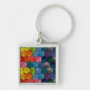 Very Cool Colourful Abstract Shapes Key Chain