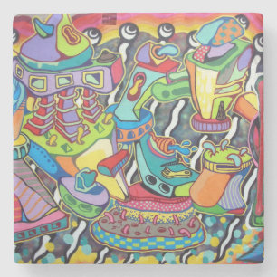 Very Cool & Colourful Graffiti Street Art Stone Coaster