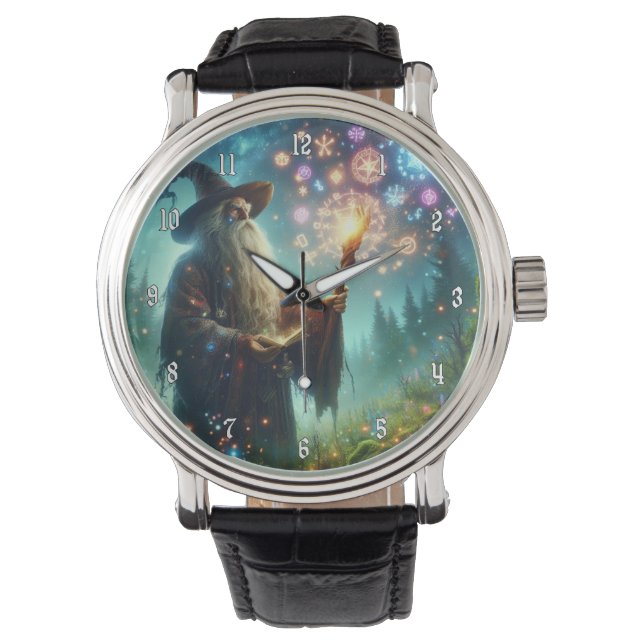 Very Cool & Colourful Wizard Casting a Spell Watch (Front)