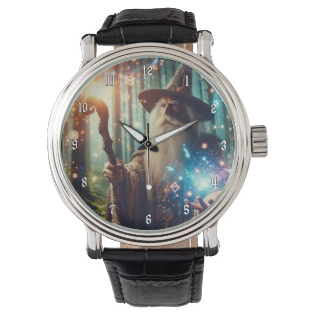 Very Cool & Colourful Wizard Casting a Spell Watch (Front)