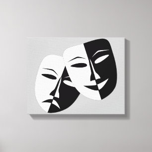 Very Cool Comedy and Tragedy Theatre Masks Canvas Print