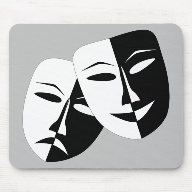Very Cool Comedy and Tragedy Theatre Masks Mouse Pad (Front)