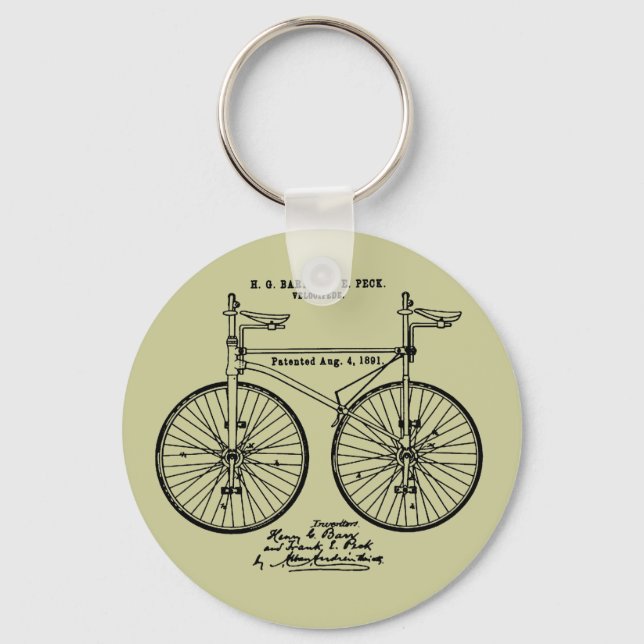 Very cool Cycling Velo Patent gift Keychain (Front)