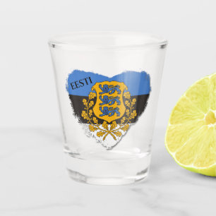 Very Cool Eesti (Estonia) Shot Glass! Glass