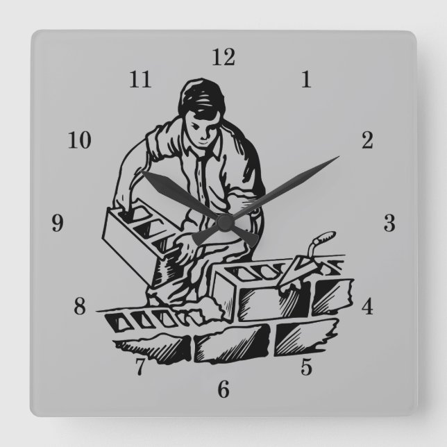 Very Cool Mason/Brick Layer Wall Clock (Front)