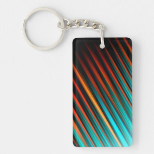 Very Cool Modern Multicoloured Striped Keychain