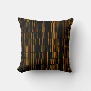 Very Cool Modern Orange Striped Throw Pillow