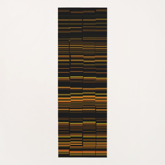 Very Cool Modern Orange Striped Yoga Mat (Front)