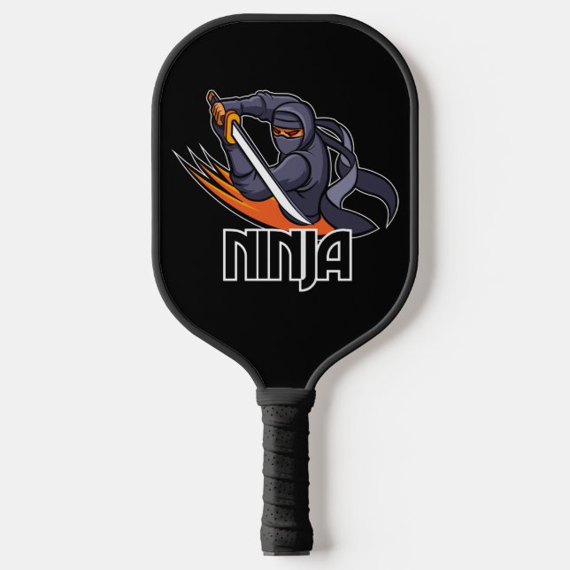 Very Cool Ninja Warrior with Sword Pickleball Paddle (Front)